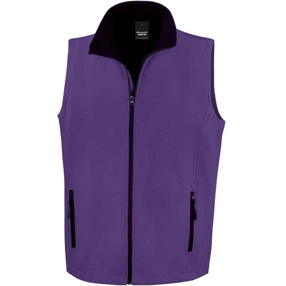 Result Mens Core Printable Soft Shell Bodywarmer / Purple/Black